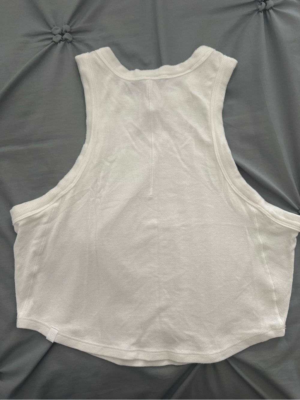 Lululemon White Ribbed Racerback Crop Tank - Picture 2 of 3